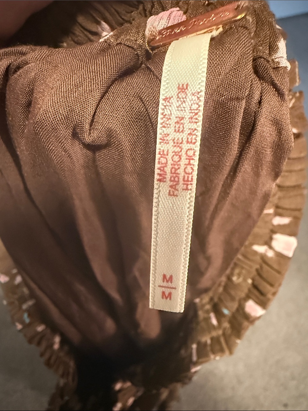 Matching Free People Brown Floral Ruffled Peasant Top & Skirt - Picture 4 of 4